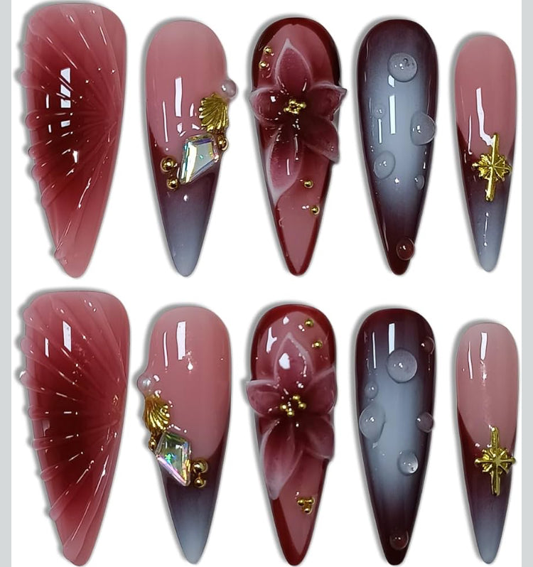 Vino Drip Nails