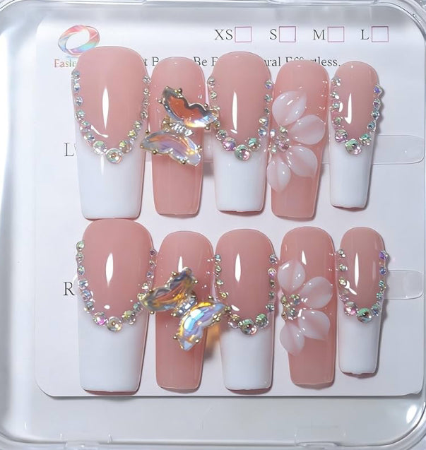 Elegant Floral Press-Ons