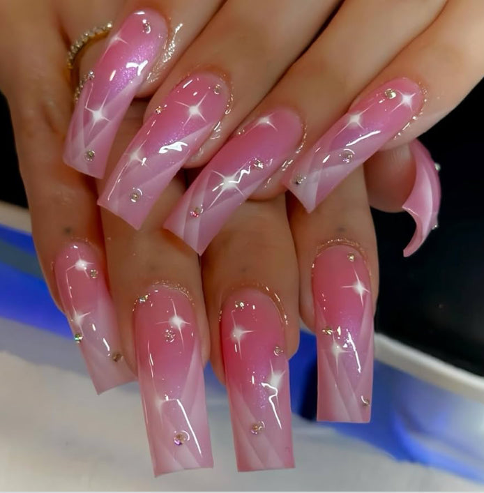 Glimmer Pink Curved Nail Set