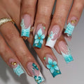 Teal Bouquet Nail Set